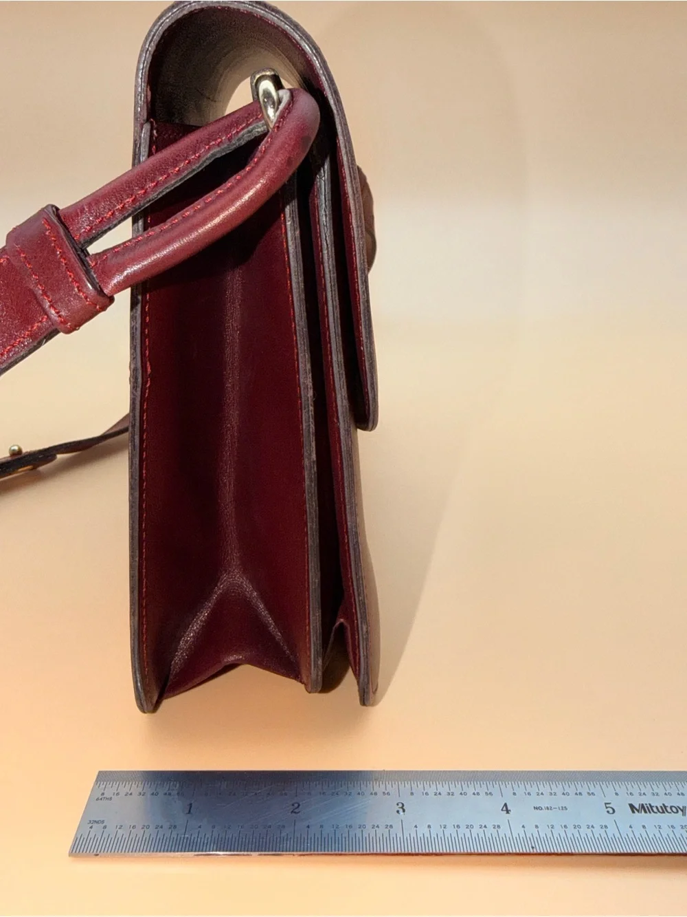 Vintage Christian Dior Burgundy Leather Medallion Flap Shoulder Bag France 🇫🇷
